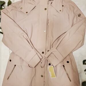 Micheal Kors Hooded Raincoat in Blush